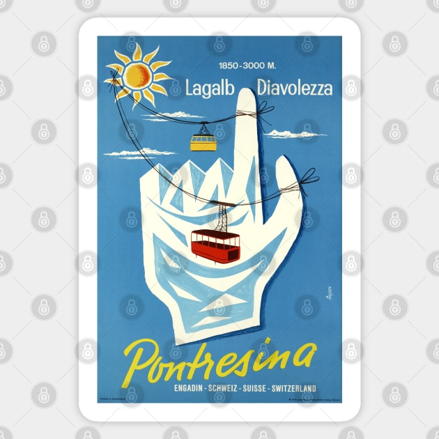 Pontresina, Lagalp Diavolezza, Engadin,Schweiz,Ski Poster Sticker by BokeeLee